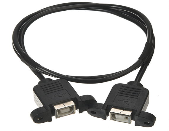 打印帶耳朵2.0 USB A母轉打印方口B母數據連接轉換線